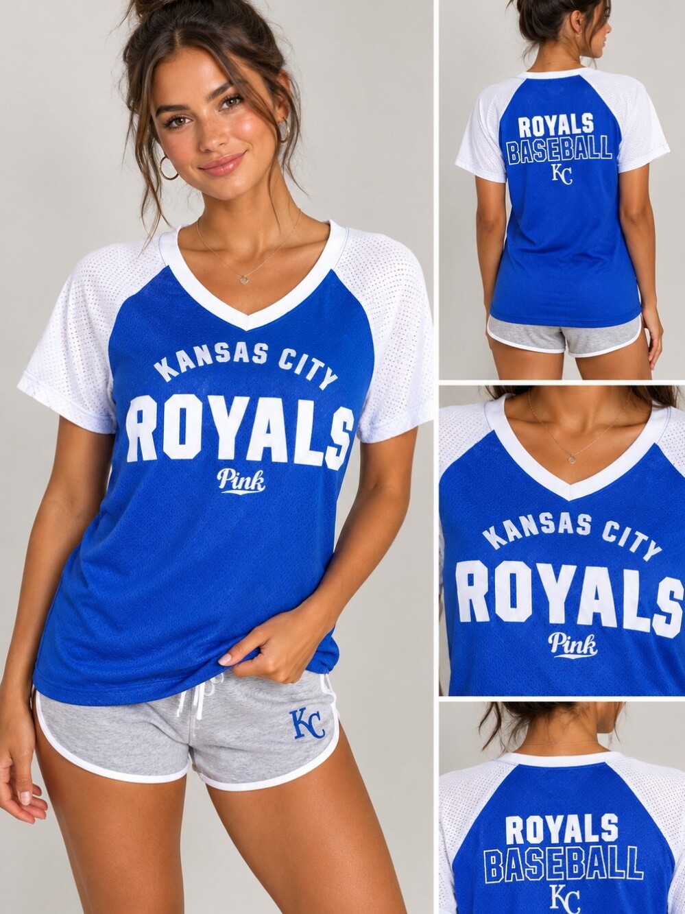 PINK Victoria’s Secret Kansas City Royals Mesh Jersey Tee - Size Extra Small